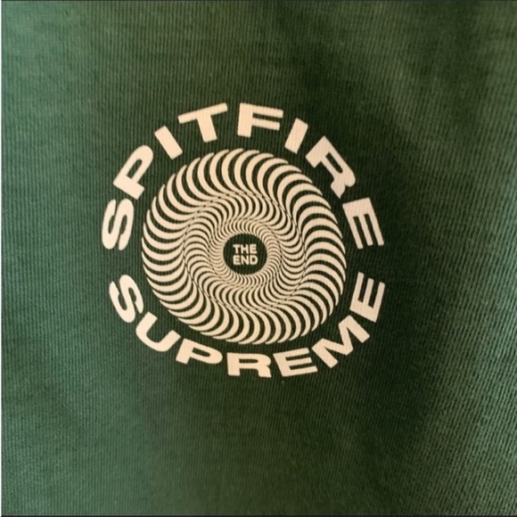 Supreme Spitfire SS18 Classic Swirl Tee in Dark Green Authentic NWOT - Picture 7 of 10